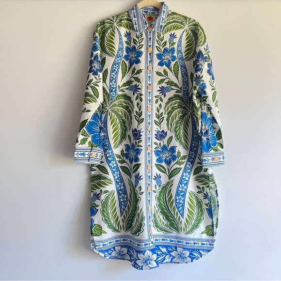 FARM Rio Off-White Tropicance Lenzing Ecovero Euroflax Chemise Top Size XS NWT - Picture 4 of 15